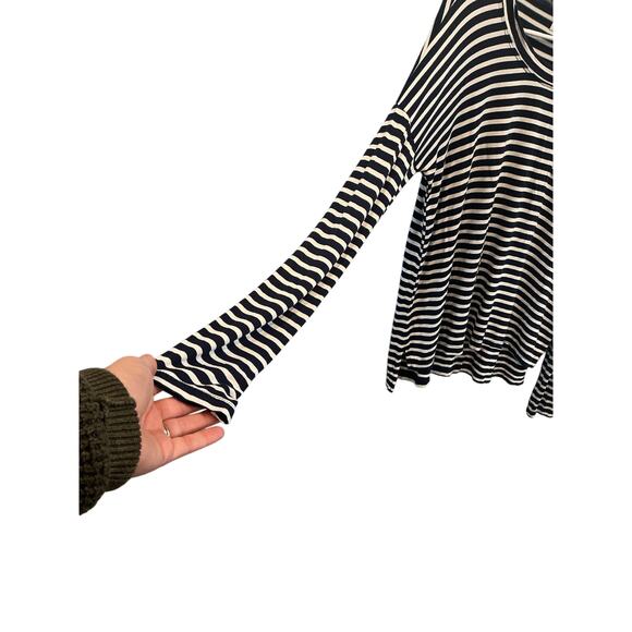 Maison Du Soir Edith Top Size Small Navy Blue Striped Sleepwear Sleep Leisure - Picture 7 of 8